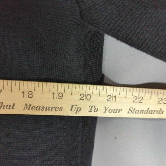 Talbots Sweater Blazer‎ Womens Petite M Black Cotton Blend Open Front - Picture 5 of 6